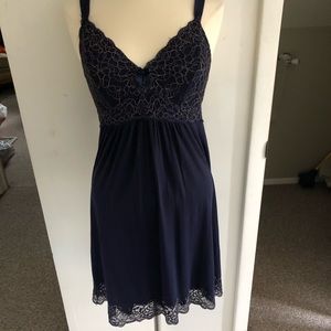 EUC Soma navy short nightie with lace